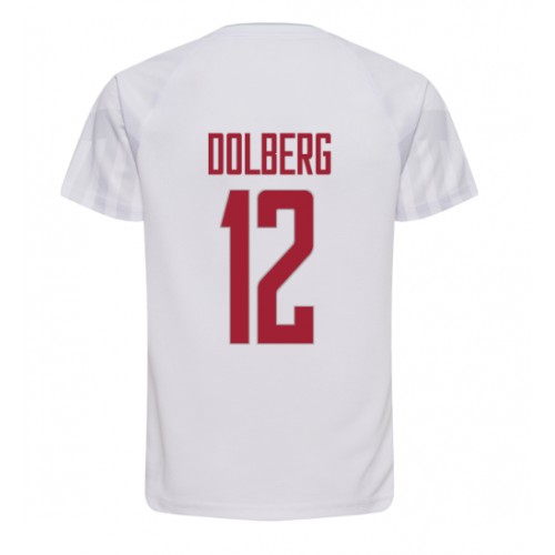 Danmark Kasper Dolberg #12 Bortatröja VM 2022 Kortärmad Danmark Kasper Dolberg #12 Bortatröja VM 2022 Kortärmad